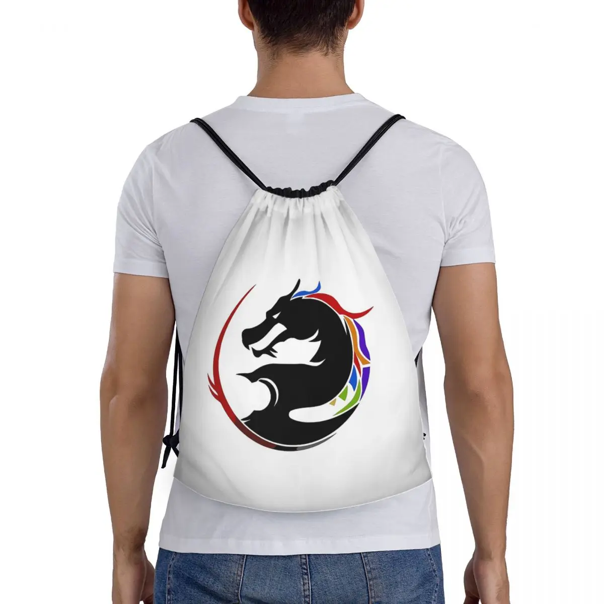 

Mortal Kombat Logo Backpacks Multi-function Portable Drawstring Bundle Pocket Sundries Bag Book Bags For Man Woman Students