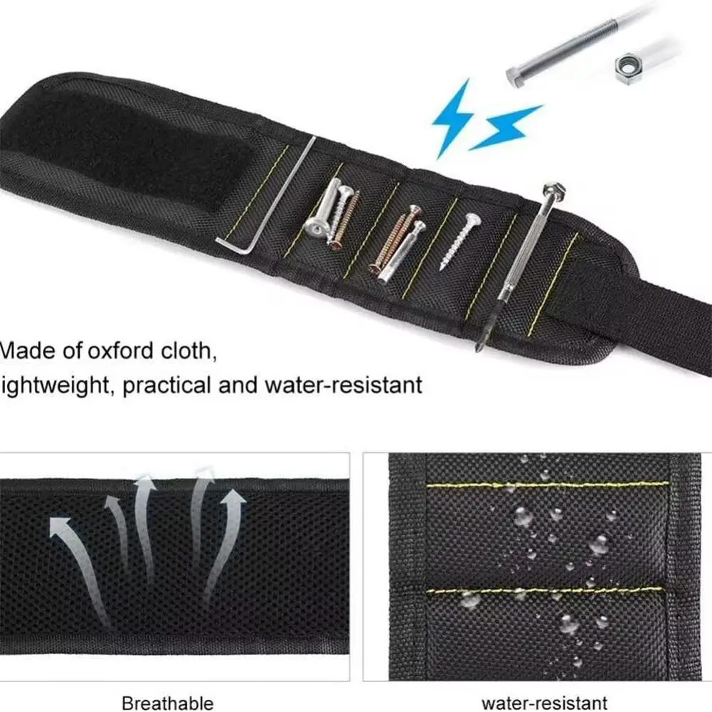 Strong Magnetic Portable Tool Wristband Adjustable Bag Small Metal Electrician Phone Wrist Belt Screws Cp Nails Bolts view 6
