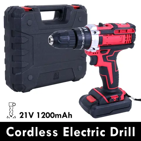 Cordless Drill Set 21PCS 21V Electric Power Screwdriver with  Lithium-Ion Battery Practical Screw Driver Repairing Power Tool