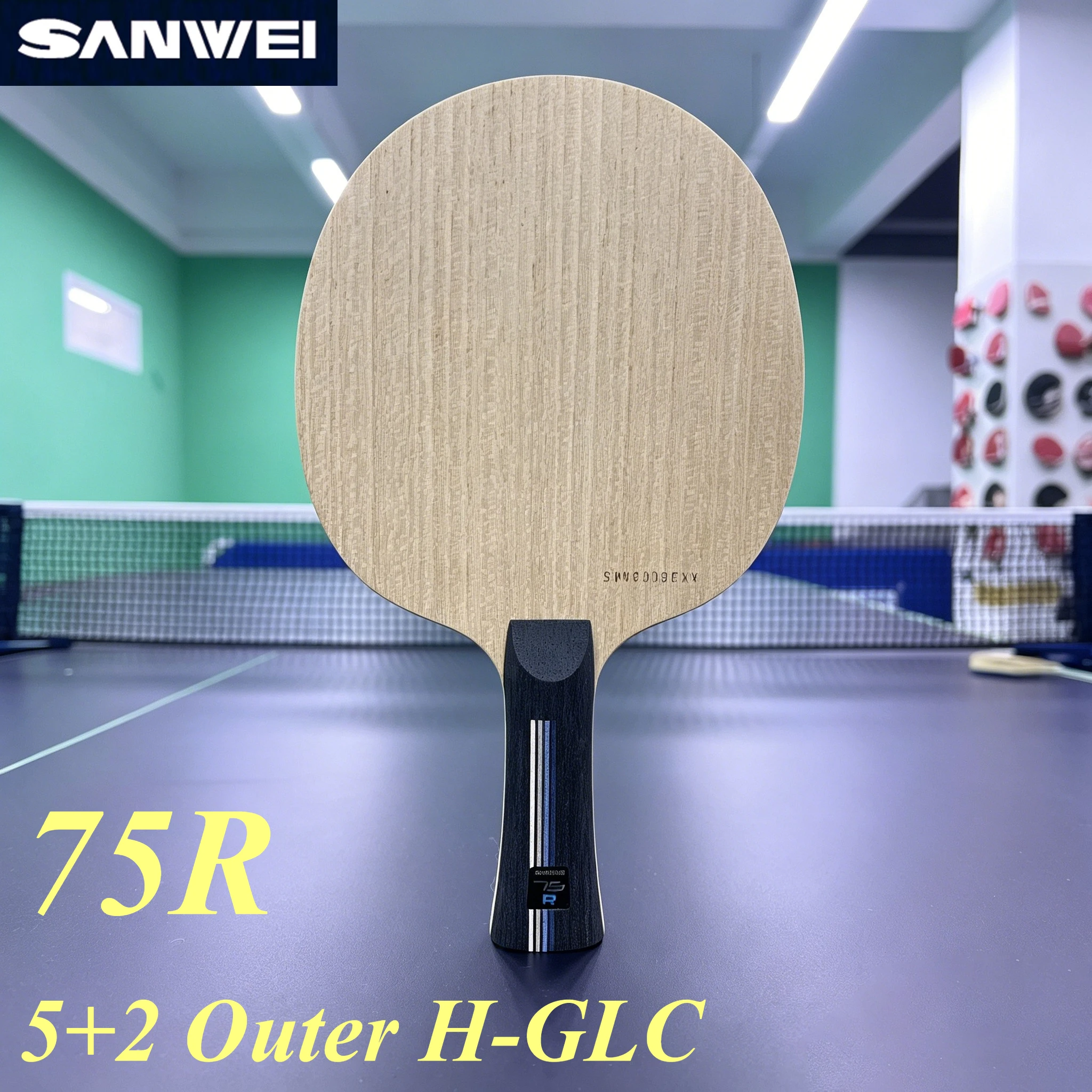 SANWEI 75R 5+2 Outer H-GLC Table Tennis Blade Formosa Plastics Fiber Professional Ping Pong Paddle for Loop & Fast Attack