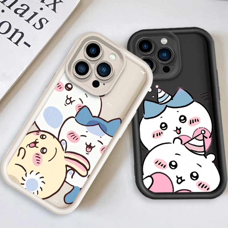 Usagi Chiikawa Hachiware Cute Eye Ladder For Apple iPhone 15 14 13 12 11 XS XR X Pro Max Plus Funda Phone Case