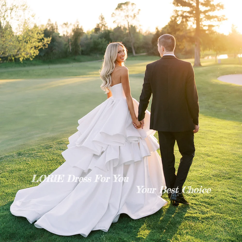 

LORIE Elegant Strapless Wedding Dresses Pleated Backless Beach Bridal Gown Sweetheart Random Ruched Customized White Bride Dress