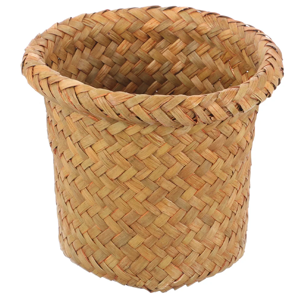 

Woven Trash Can Large Handwoven Wicker Waste Basket For Bathroom Bedroom Kitchen Laundry Storage Bin Sturdy Frame Tidy