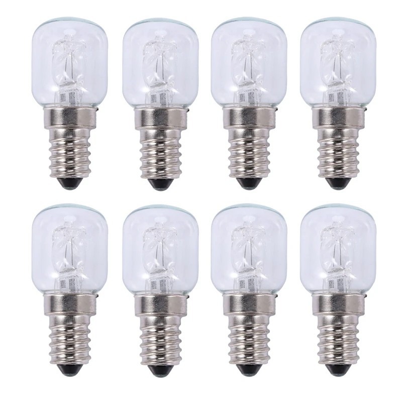 8X E14 High Temperature Bulb 500 Degrees 25W Halogen Bubble Oven Bulb E14 250V 25W Quartz Bulb