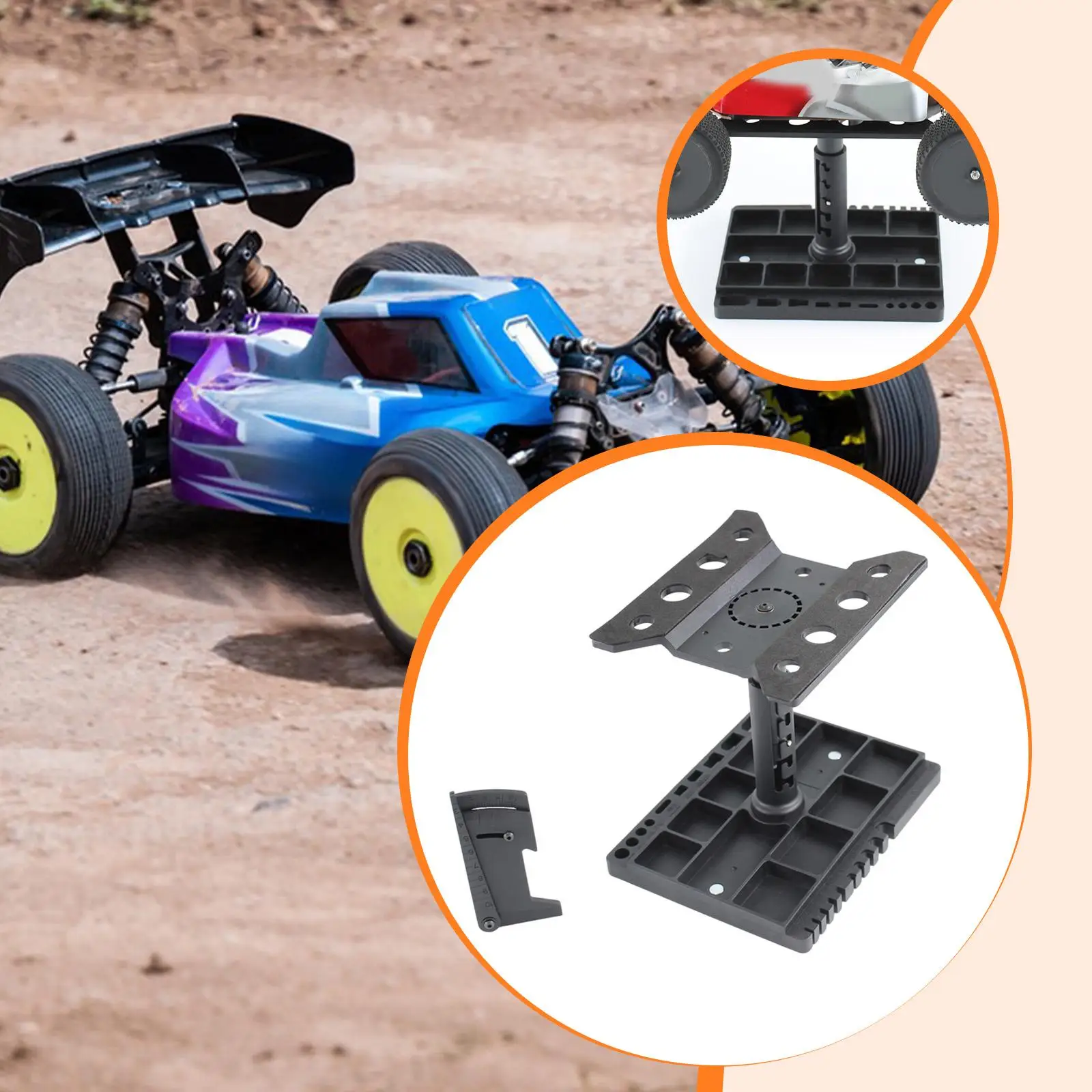 RC Car Work Stand,360 Degree Rotation Adjustable Height Repair Workstation Maintenance Stand for Models Cars,Crawler Buggies