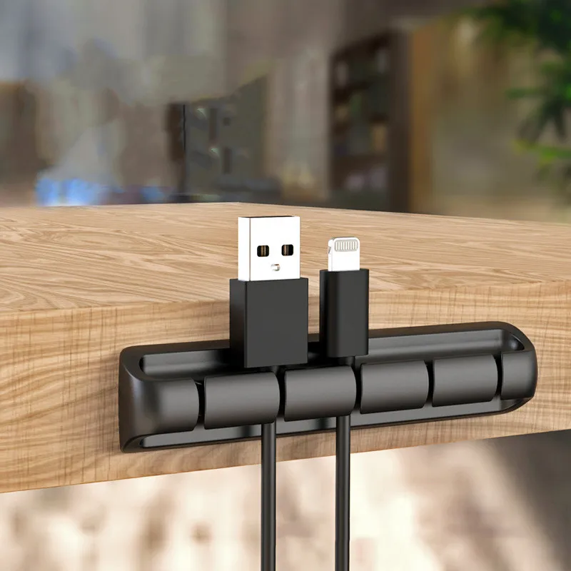 Self-Adhesive Power Cord Cord Manager Fixed Chuck Plug Mouse Cable Headset Winder Mobile Phone Data Cable Card Silicone Desktop