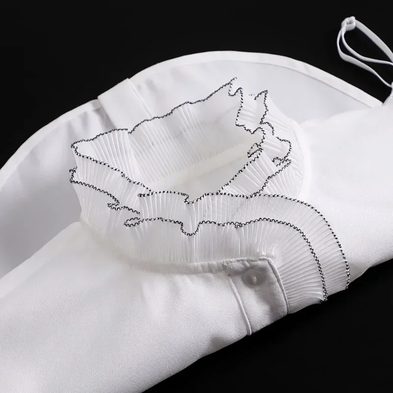 Classic Lady Shirt False Collar For Womens Shirt Lace Half Detachable False Faux Collar Tie False Collar Decorative