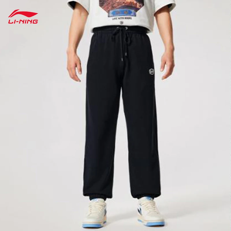 LI-NING BADFIVE Men's jogger pants Loose Cotton Soft Comfortable Sports Sweat Pants AKLV213