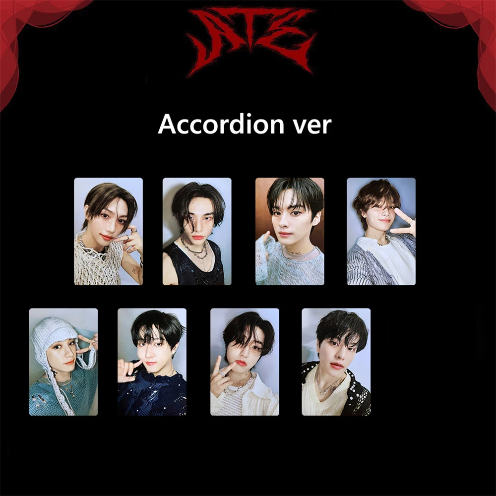 8pcs Kpop ATE Album Photocard Felix Bangchan Lee Know Hyunjin LOMO Card Postcard Double Sides Card Gift Fans Collection