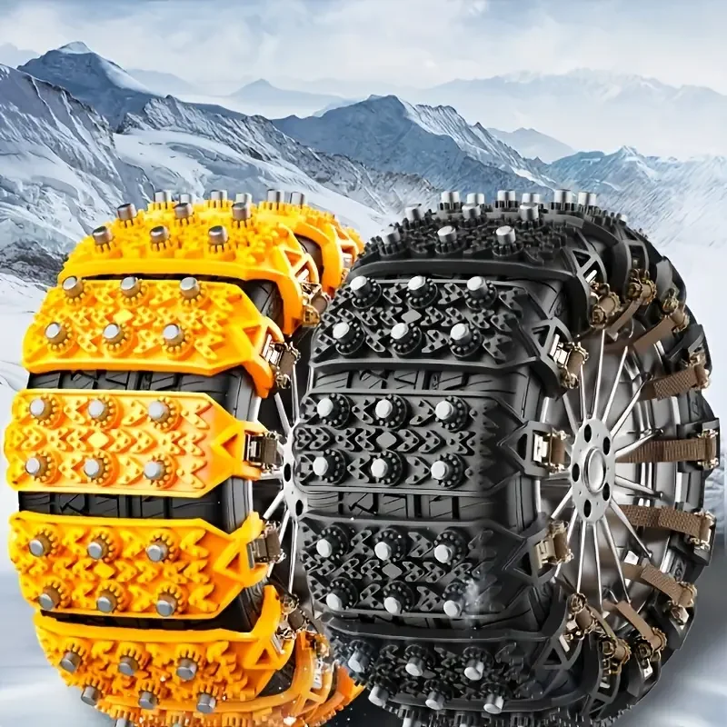 Universal Snow Chains For Cars SUV Truck, All Terrain Anti Slip Tire Chains With Central Connector, Winter Traction