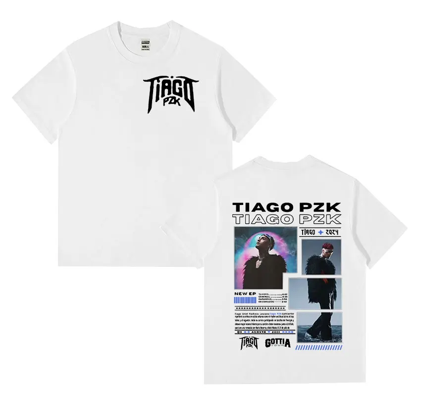 Rapper TIAGO PZK GOTTIA Tour 2024 Graphic T-Shirt Men's Women Retro Harajuku Fashion Oversized Cotton T Shirt Hip Hop Streetwear