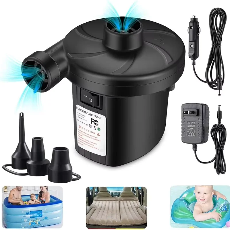 Portable Electric Air Pump High Pressure Fast Inflator Deflator for Air Mattress Inflatable Boat Pool Floats Outdoor Blower