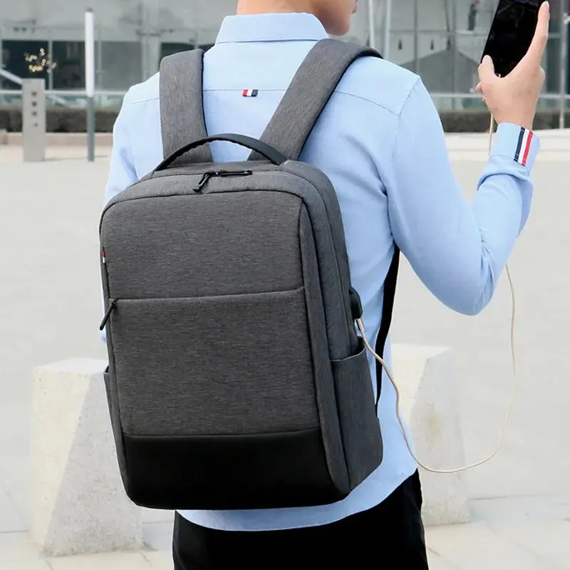 Ransel Laptop pria kapasitas besar, ransel sekolah 15.6 inci anti air multifungsi, ransel perjalanan santai Bisnis