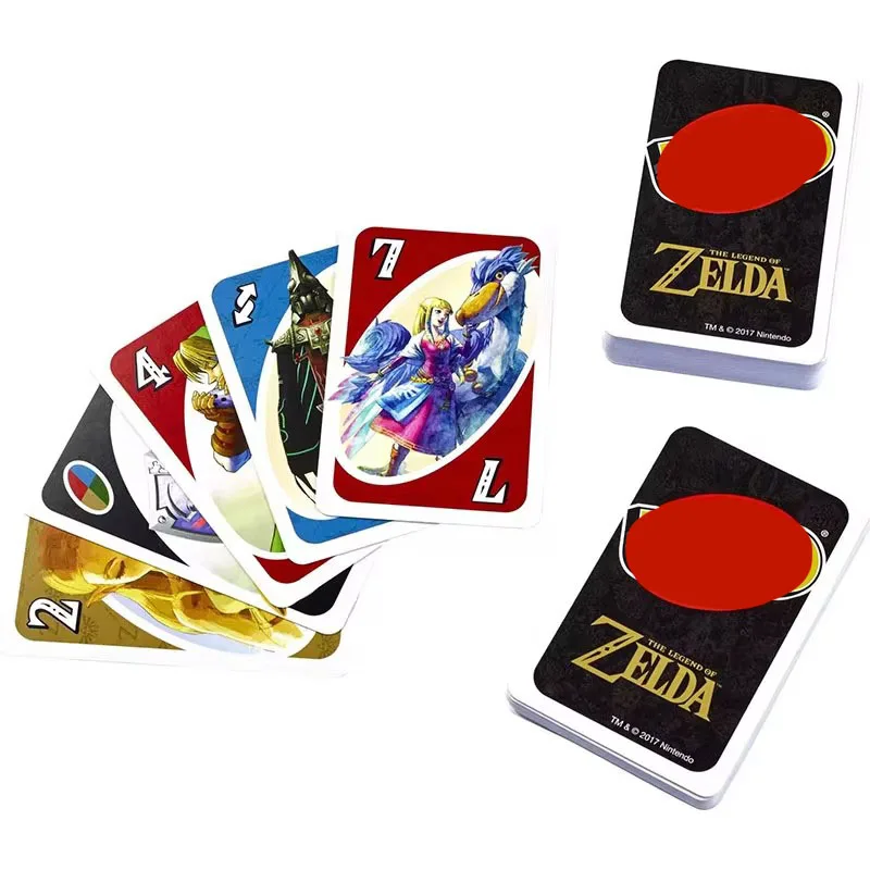 New The Legend of Zelda UNO Card Game Keluarga lucu khusus Tautan aturan bertema papan grafis bermain Poker permainan untuk 2-10 pemain