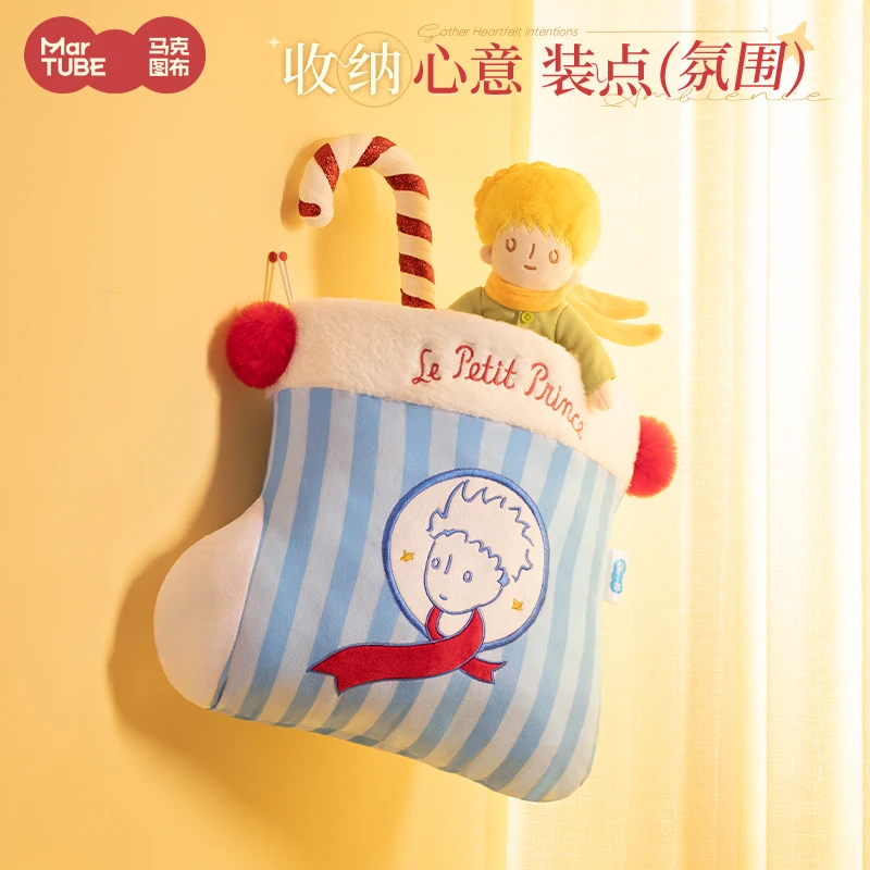 Kleine Prins Cartoon Kerstsokken Kussen Deken Twee-in-één Dutje Kussen Deken Dual-Purpose Meisje Verjaardagscadeau