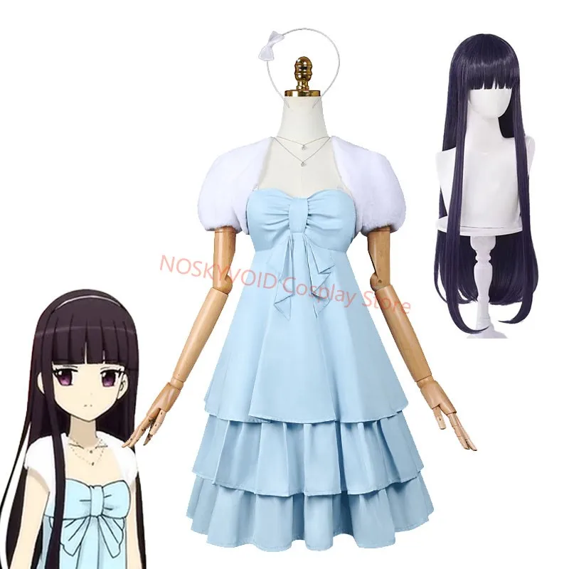 

Anime Shirakiin Riricho Cosplay Costume Inu x Boku Secret Service Women's Full Dress Halloween Party SS Riricho's Wigs Headgear