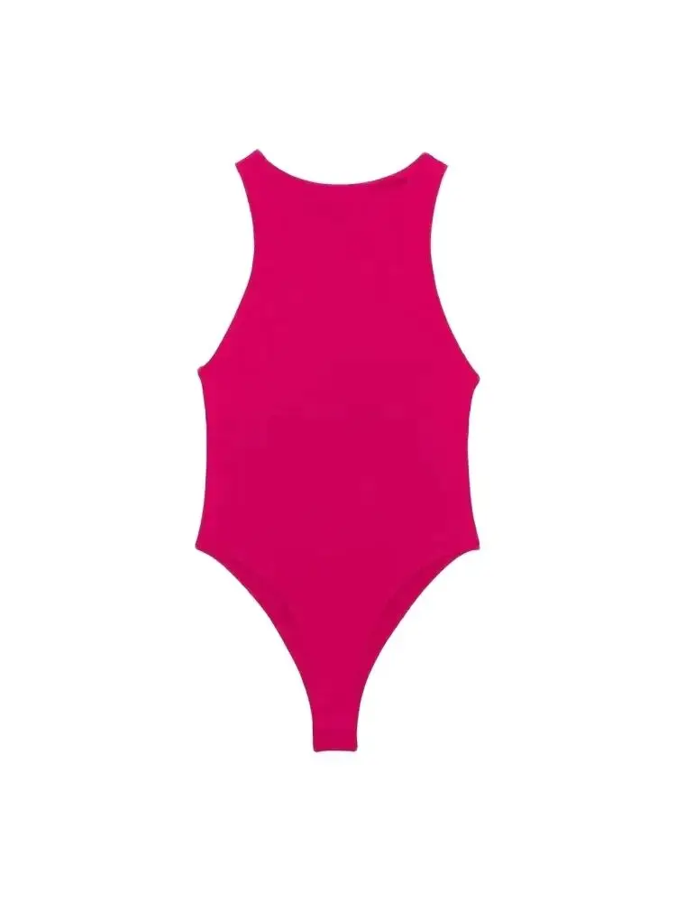 Smvp Women Fashion with Halter Neck Skinny Bodysuit Sexy Sleeveless Snap-button Female Playsuits Mujer