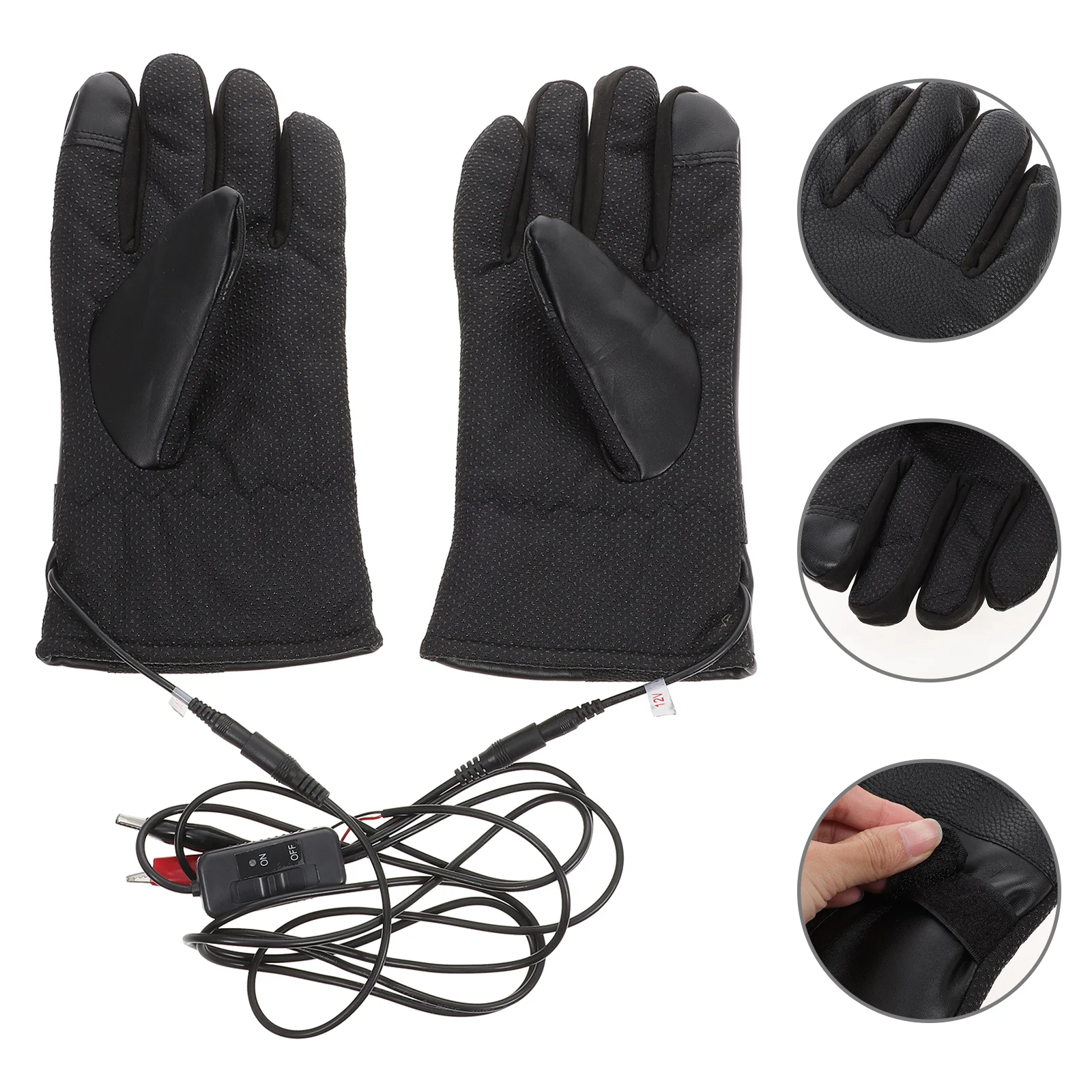 

1 Pair Adjustable Heated Gloves Electric Motorcycle Warm Mittens Winter Hand Warmer Durable Comfortable For Men Women Perfect