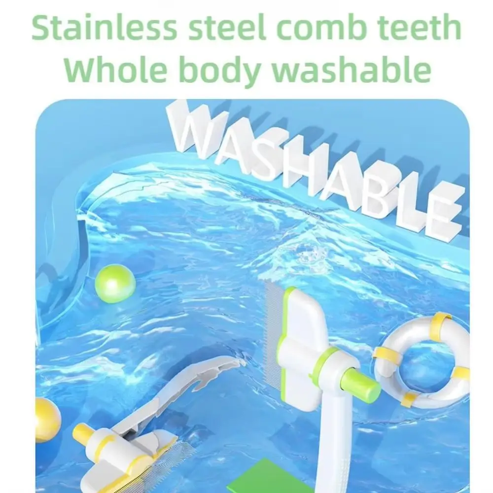 

Release Button Pet Hair Removal Comb 360-Degree Rotating Head Comfortable Dog Hair Remover Ergonomic Handle Flat Pin Comb