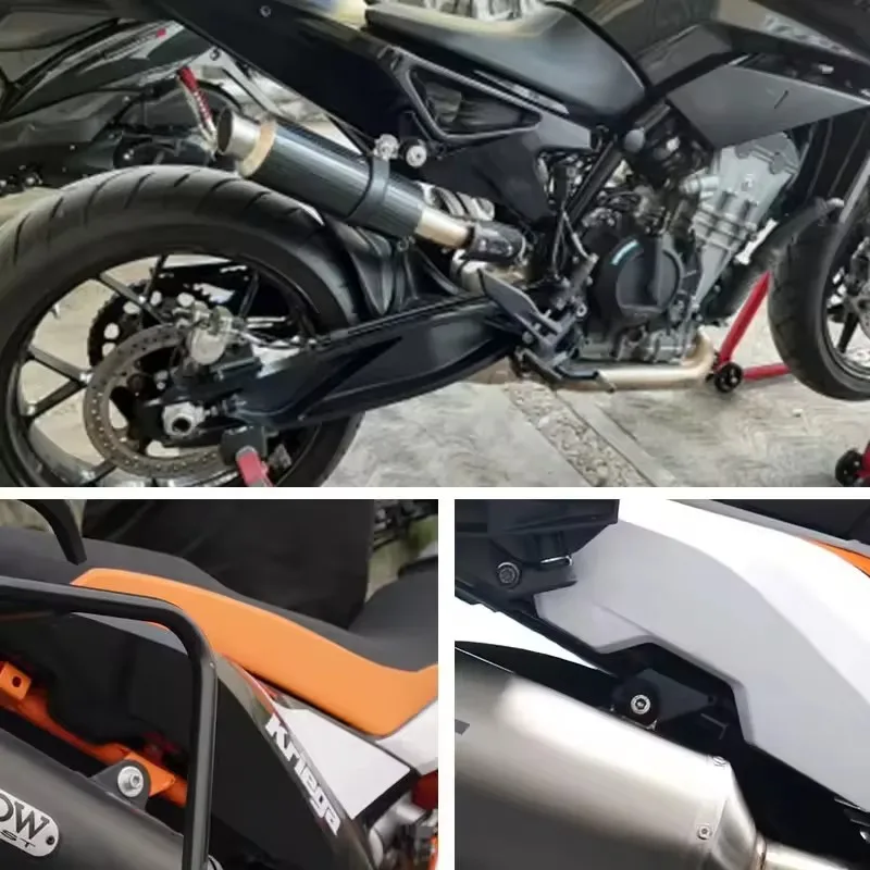 ل KTM 790 890 Adventur 19-25 Adventur 790 890 Escape دراجة نارية العادم الخمار ربط الأنابيب الانزلاق على مع لوحة حماية الكربون #2