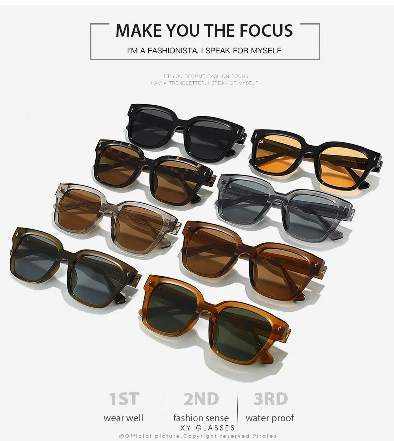 2025 qualität Metall Kern Quadrat Sonnenbrille Frauen Koreanische Marke Designer Tr90 Mode Unisex Männer Gläser – Detail 3