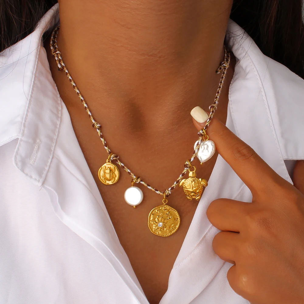 colar-com-pingente-de-coracao-de-sol-em-aco-inoxidavel-banhado-a-ouro-18k-diy-ocean-series-com-corda-com-no-a-mao-e-amuletos-artesanais