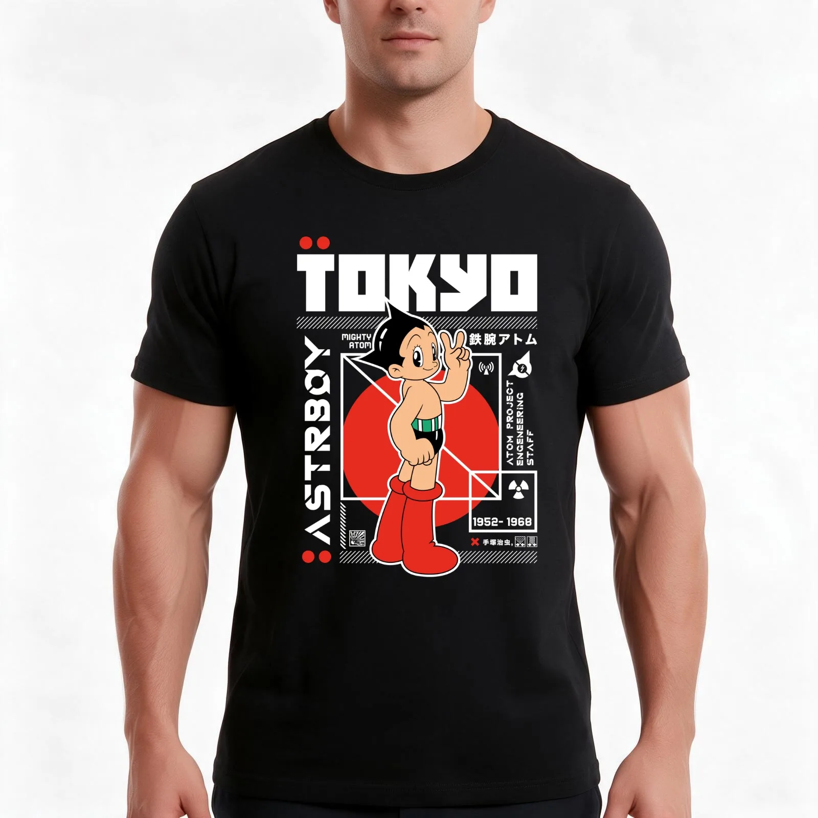 The mighty Atom T-Shirt Summer Casual Cotton Tee Oversized Streetwear Tops Vintage Graphic Print Loose Fit Short Sleeve