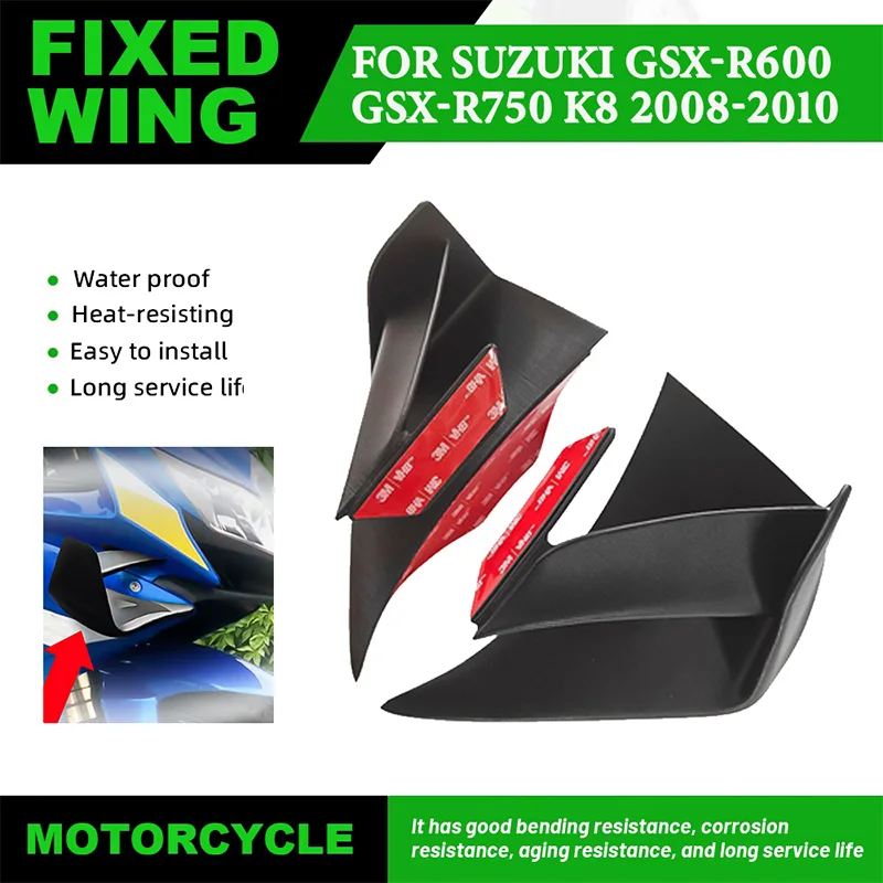 

Motorcycle front aerodynamic wing fixed wing side winglet windshield aileron For Suzuki GSX-R600 GSX-R750 K8 2008 2009 2010