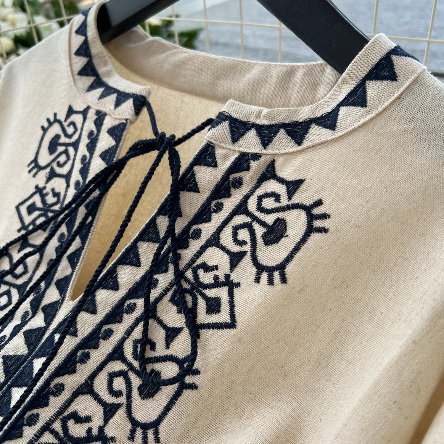 Chic vintage ricamato sciolto sottile elegante fata moda coreana Boho vestito estivo abbigliamento donna Abito lungo