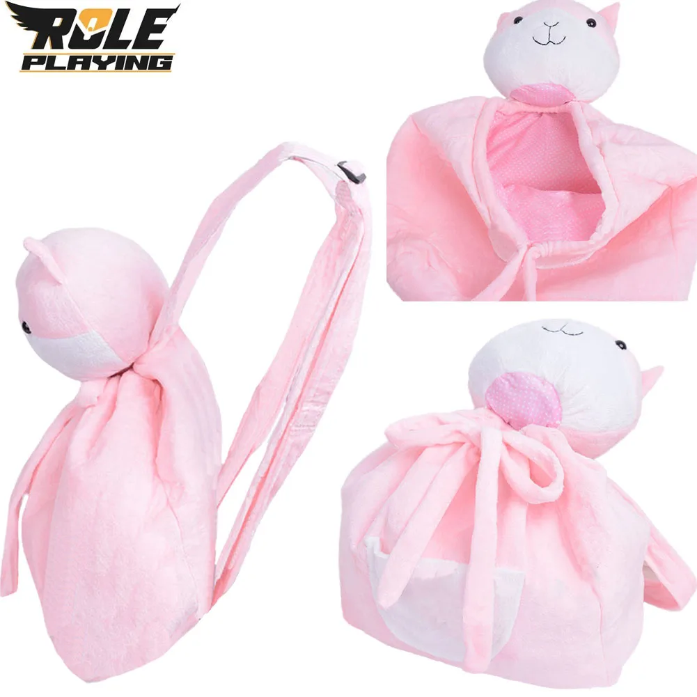 Anime Dangan of Ronpa Chiaki Nanami Cosplay Fantasia Pink Cat Backpack Bag Women Costume Disguise Accessories Female Props