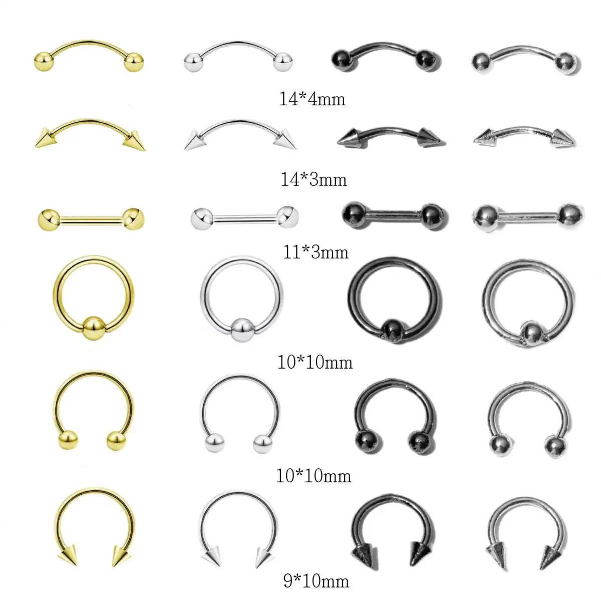30PCS New Creative Alloy Fine Rivets Nail Charms Multiple Style Mini Round Arrow Rivets Nail Art Decorations for DIY Cool Nails