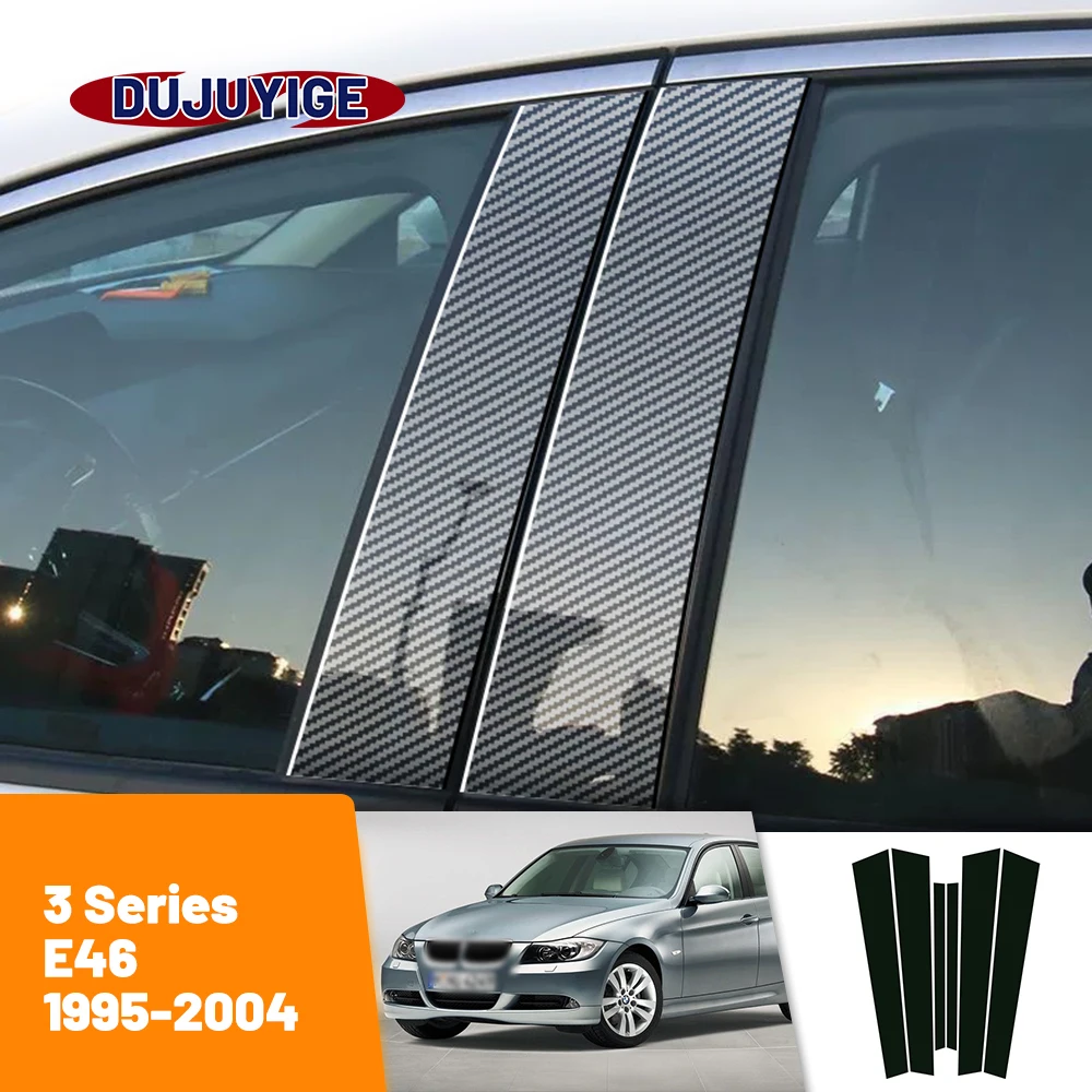 

For BMW 3 Series E46 1995-2004 1996 1997 1998 1999 2000 Carbon Fiber Window Door Column Deal B C Pillar Post Cover Trim Sticker