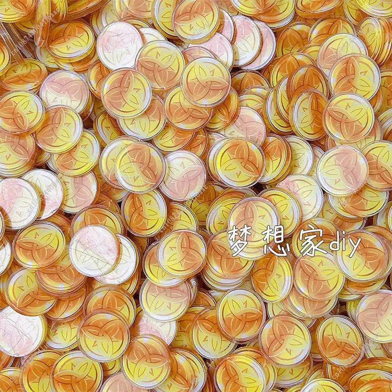 Genshin Impact 60/120 Blatt Primogems Mora 2CM Acrylblatt Material Anime Cosplay DIY Schaukelspielzeug Zubehör Genshin Impact – Detail 4