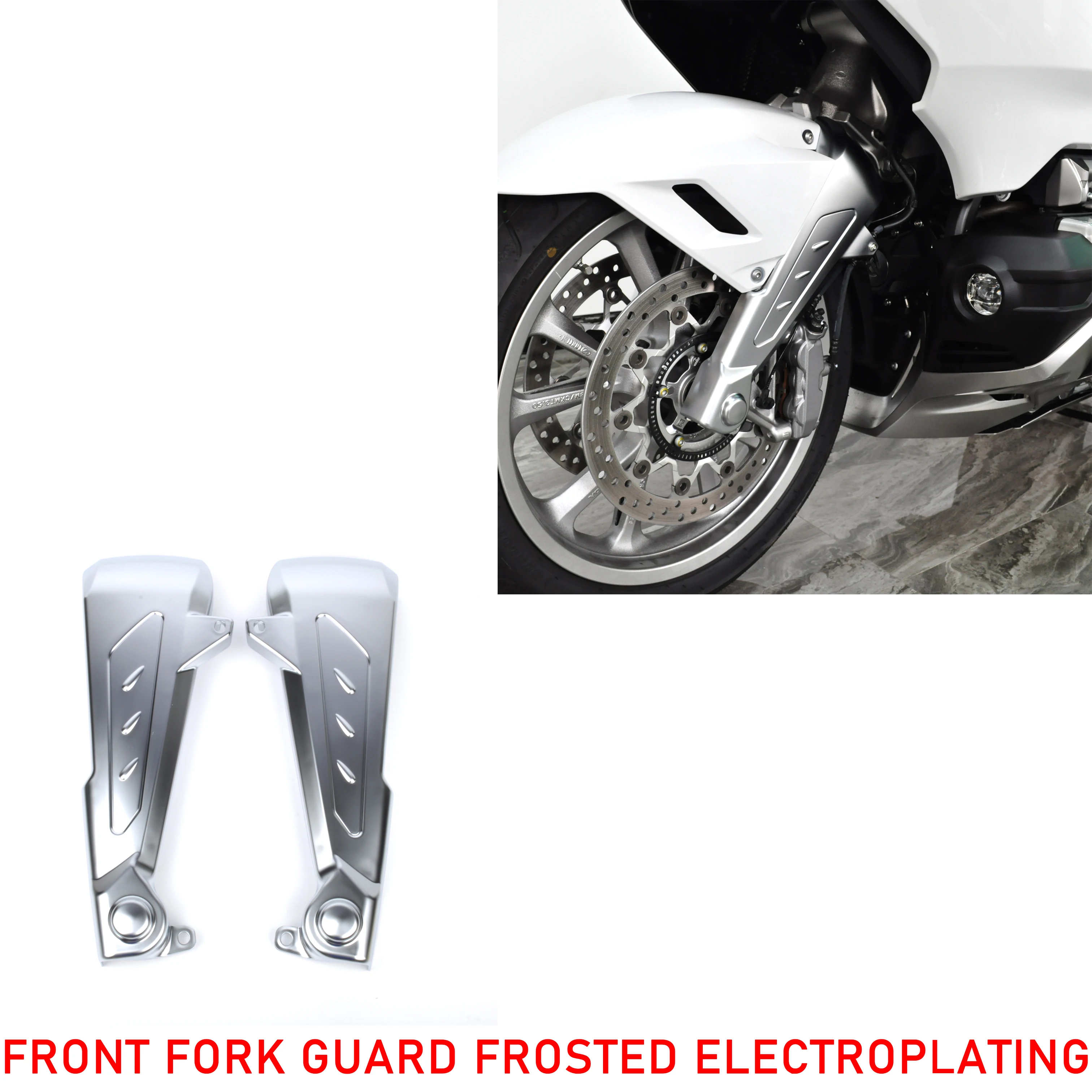 Motorcycle Front Fork Leg Covers Wheel Support Guard Mounting Kit For Honda Goldwing GL1800 GL1800B F6B 2018-2023 Pearl Chrome