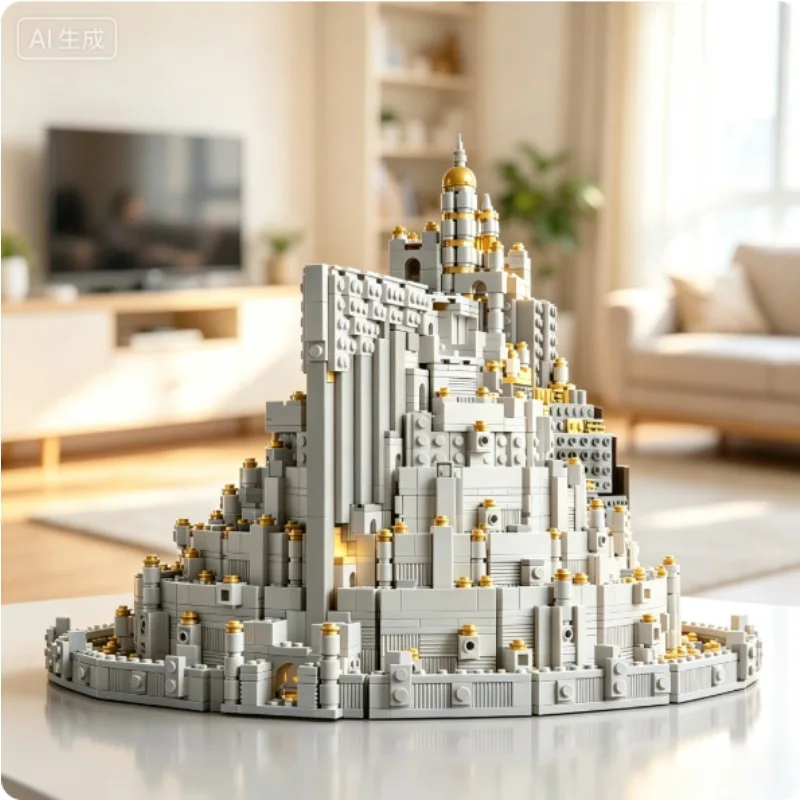White castle MOC toy model for home decoration and holiday gift selection
