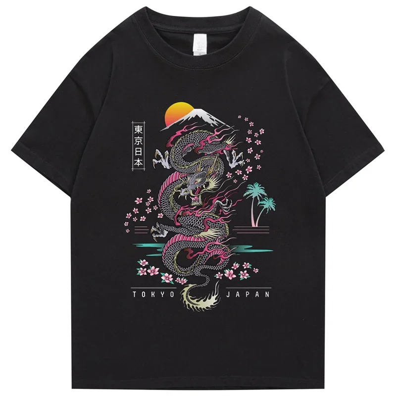 2026 Tokyo Japan Dragon Culture Summer 100% Cotton Women T-Shirt Men Ladies High Quality Vintage Top T-Shirt Hip Hop T-Shirt Men