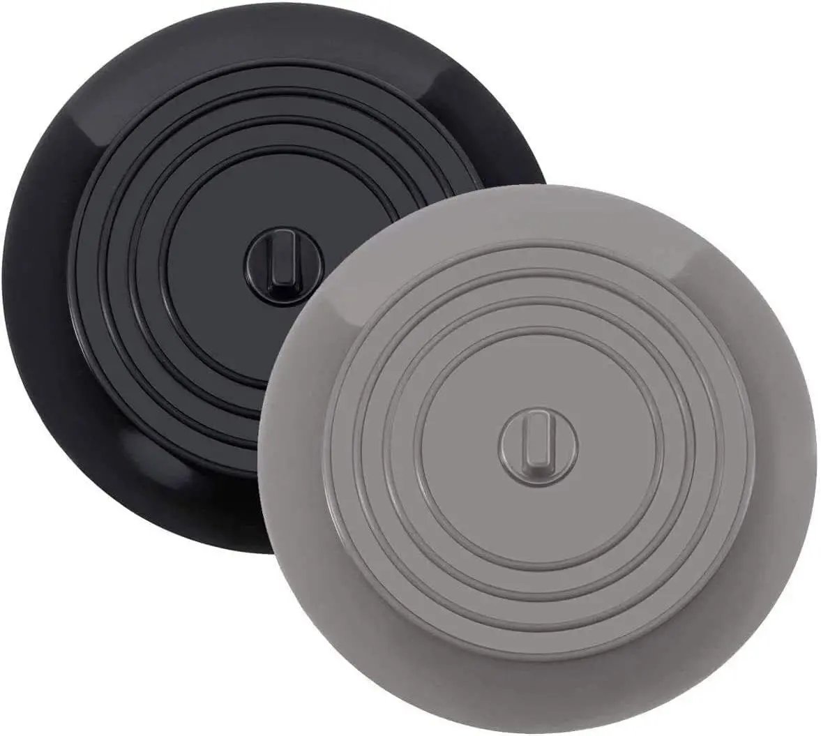 

2 Pack Sink Drain Stoppers, 6-Inch Black Silicone Rubber Drain Covers, Flat Suction Cup Covers for Bathroom and Kitchen Sinks