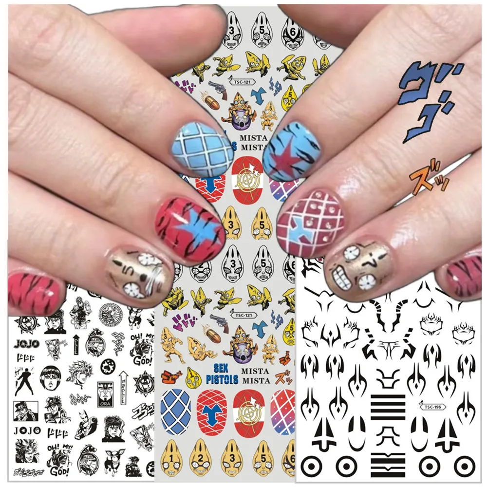 TSC-272 sexy bullet Mista DIO cute Bucciarati Slider JOjo Golden Wind HERO Stone age 3d Nail Art Stickers Decal Slider