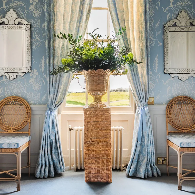 European rattan large vase high hand-woven simple hotel famous hotel lobby dried flower arrangement living room decoration