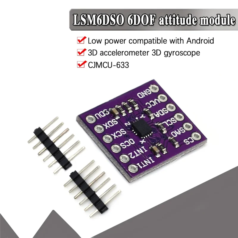 Well Made-CJMCU-633 LSM6DSO 6DOF 3D Modul Sensor Sikap Giroskop 3D Akselerometer 3.3V SPI IIC I2C MIPI I3C SM Port Seri