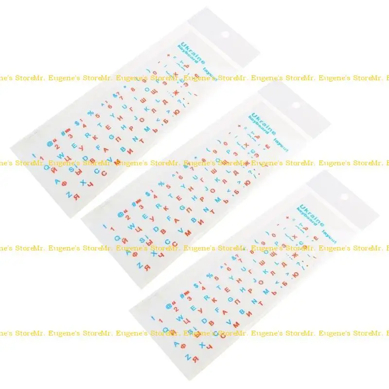 D08B Украинская наклейка с клавиатурой Blackl/прозрачный фон прочный прозрачный алфавит 3pcs