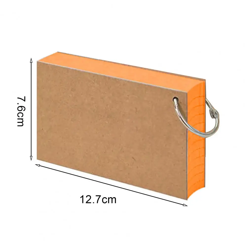 Kraft Paper Colored Index Cards Flash Cards with Metal Ring Thickened Paper Lined on Both Side Notecards Ruled Study Card