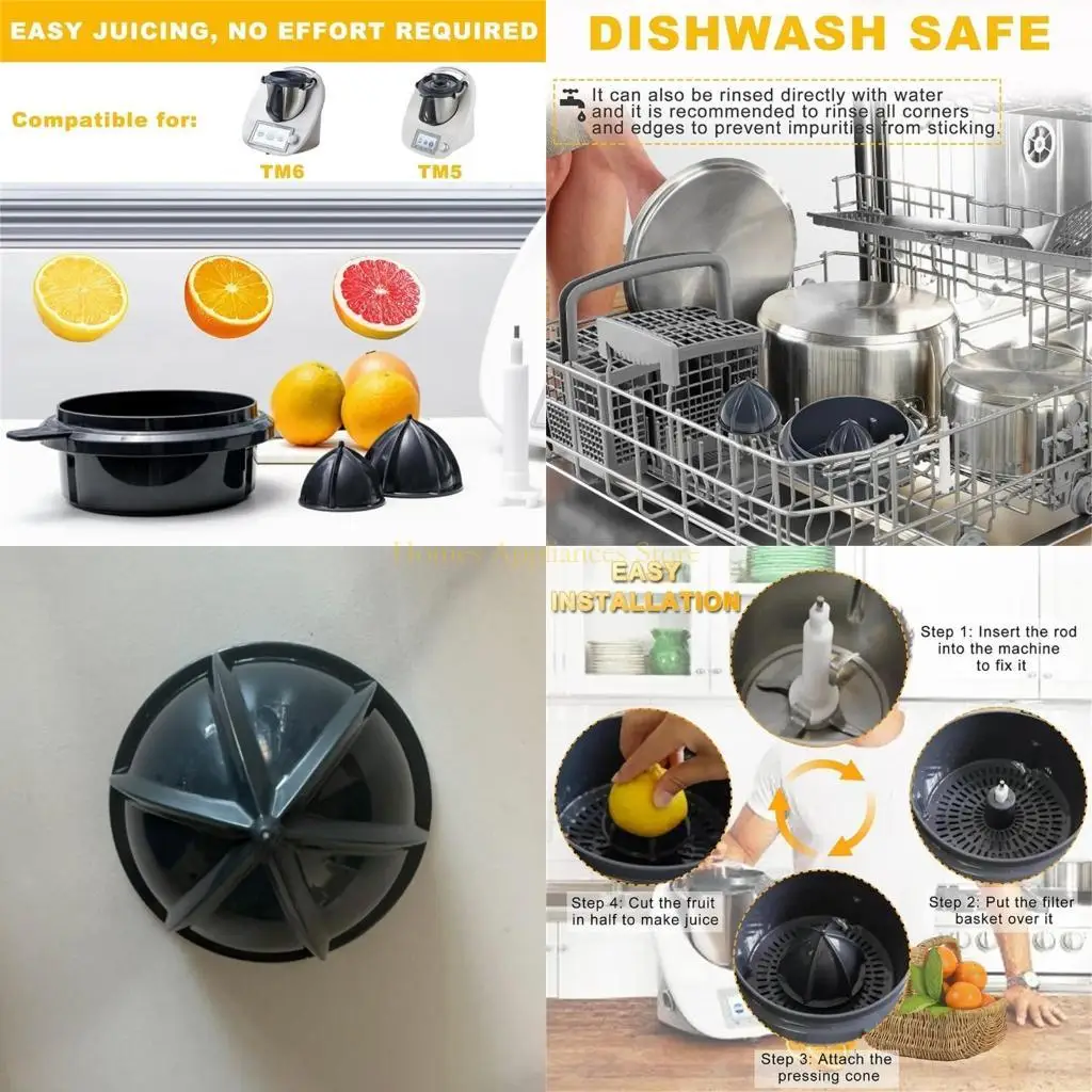 D0AB Processor Accessories Juicer Press Set Juice Attachment Plastic Juicing Machine Part Suitable for TM5