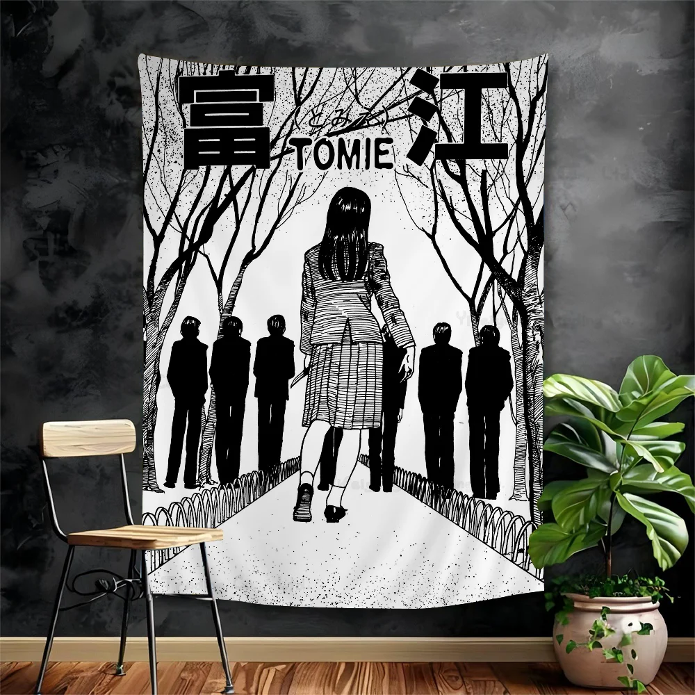 

Horror Anime Tomie Junji Ito Anime Tapestry Hippie Flower Wall Carpets Dorm Decor Cheap Hippie Wall Hanging