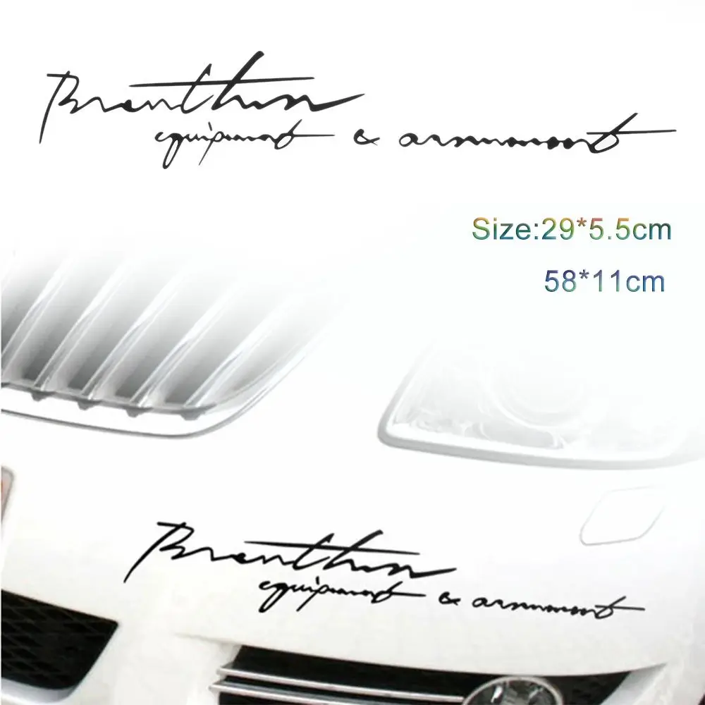 

Black White Personality English Letter Signature Car Stickers Vinyl Decal Waterproof Car Decoration Accessories