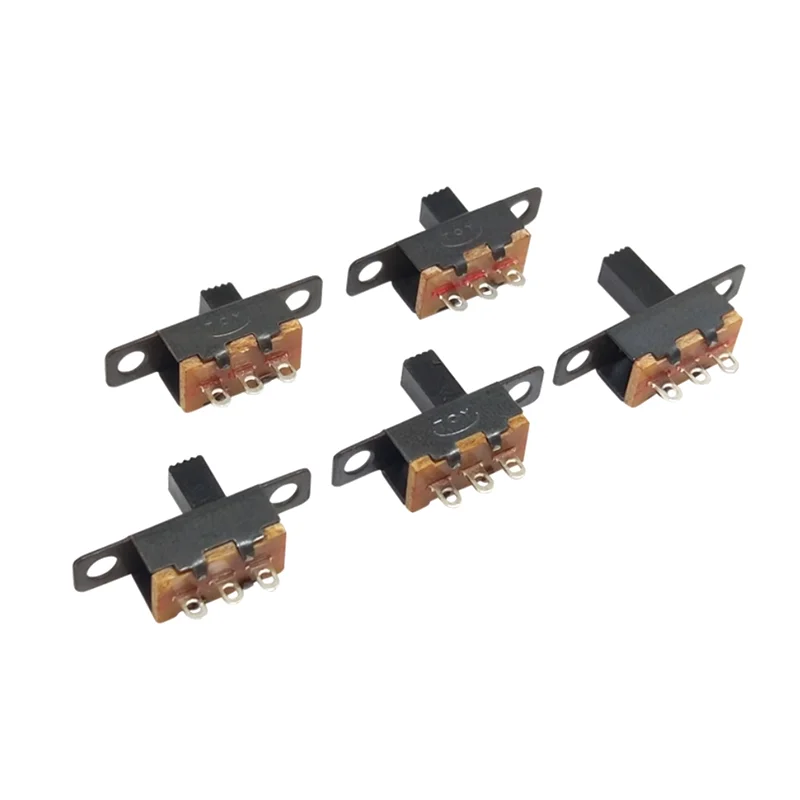 

10Pcs/Batch 50V 0.5A Ss12F15 Mini Size Black Spdt Sliding Switch Suitable for DIY Power Digitals Projects 1P2T Switch Handle Height 3/4/5/6/7mm