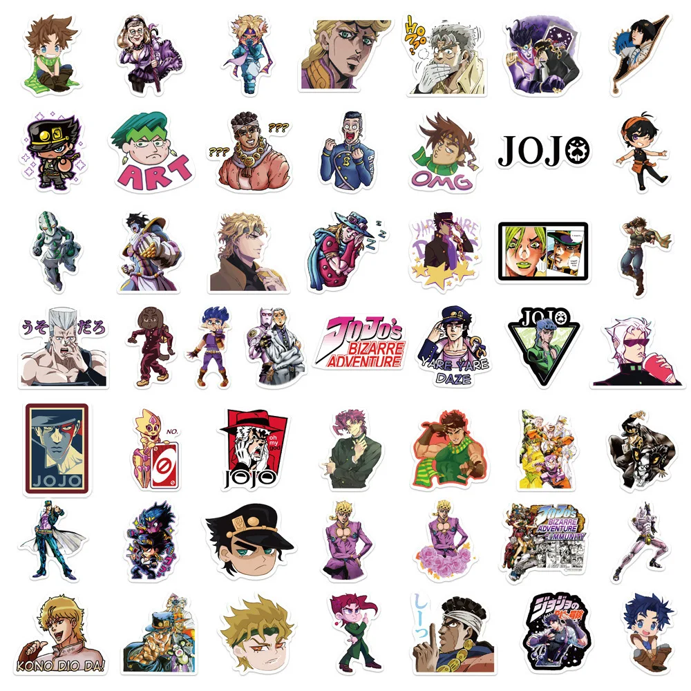 50pcs Anime JoJos Bizarre Adventure Stickers Cartoon Decals for DIY Guitar Suitcase Skateboard Laptop Phone Decals Stickers image 3