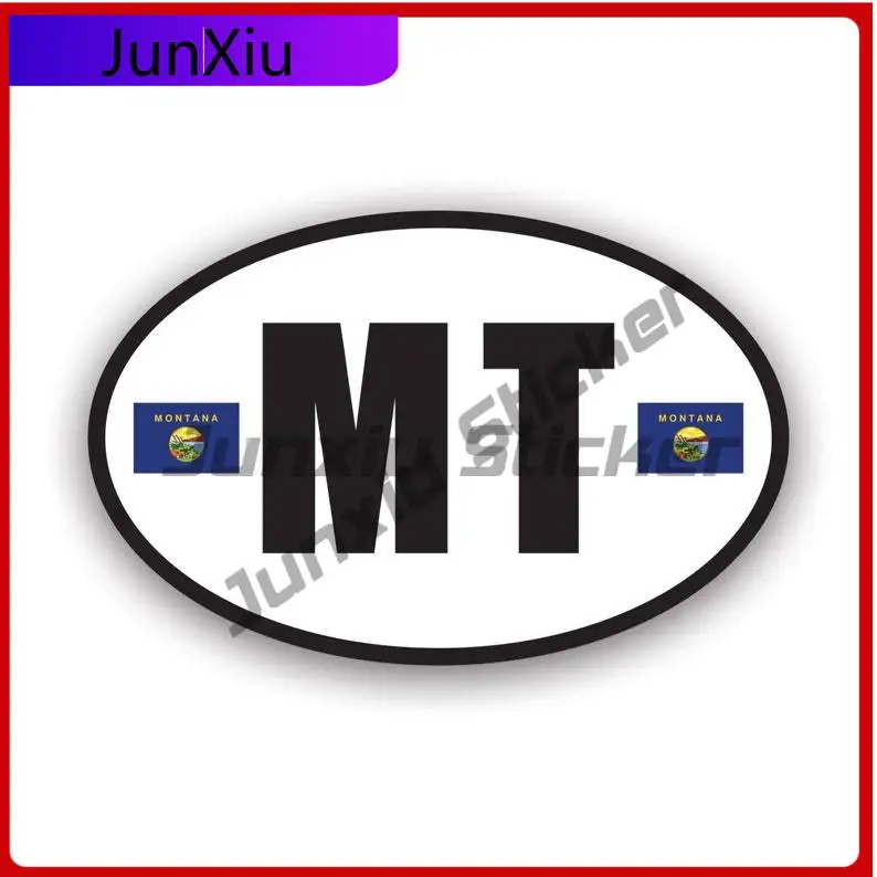 

Montana Flag Oval Sticker Uv Protected Decals V3 Mt Euro State Flag Patriotic Car Sticker Vinyl Decal Round Sun Protection