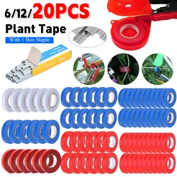 6/12/20PCS Plant Tape Tools Tapers for Trees Branch Tape Garden Tools Plant Tying Machine for Vegetables Fruits Binding Tie Tape
