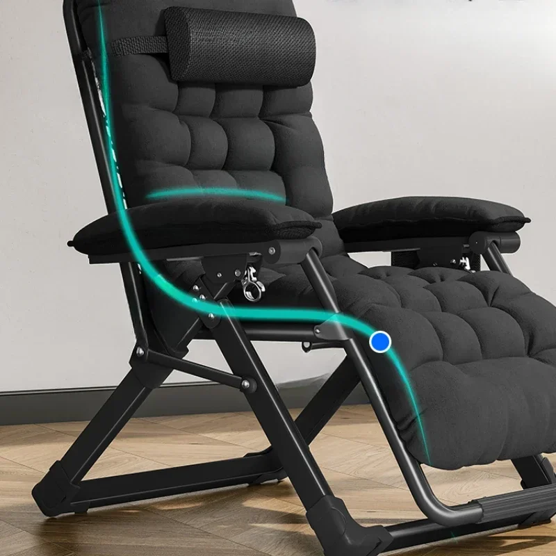 Lounge chair folding, lunch break balcony back chair, office nap chair leisure home high-end elderly chair